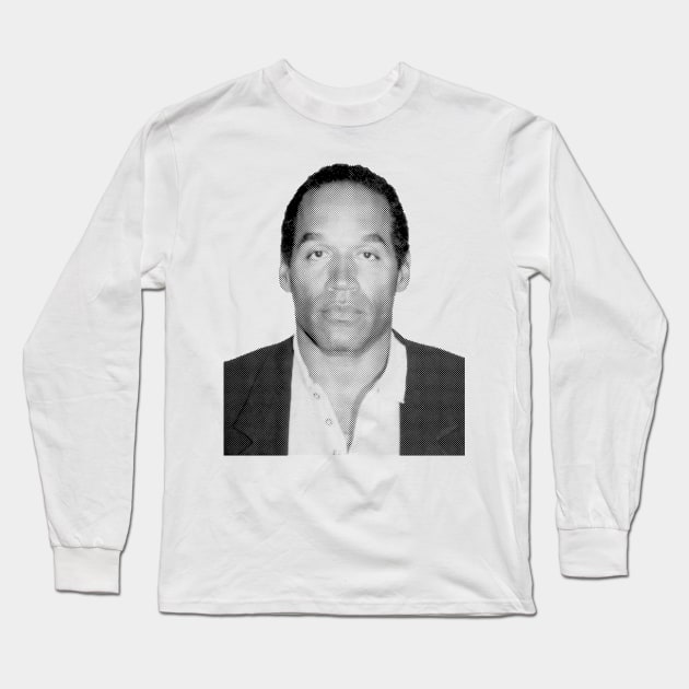 Oj Simpson mugshot Long Sleeve T-Shirt by CHROME BOOMBOX